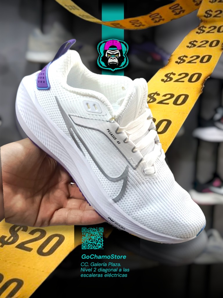 NIKE PEGASUS40 BLANCO/MORADO