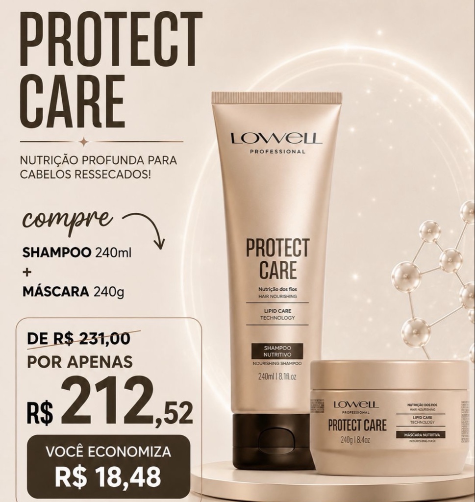 Lowell Protect Care shampoo e máscara