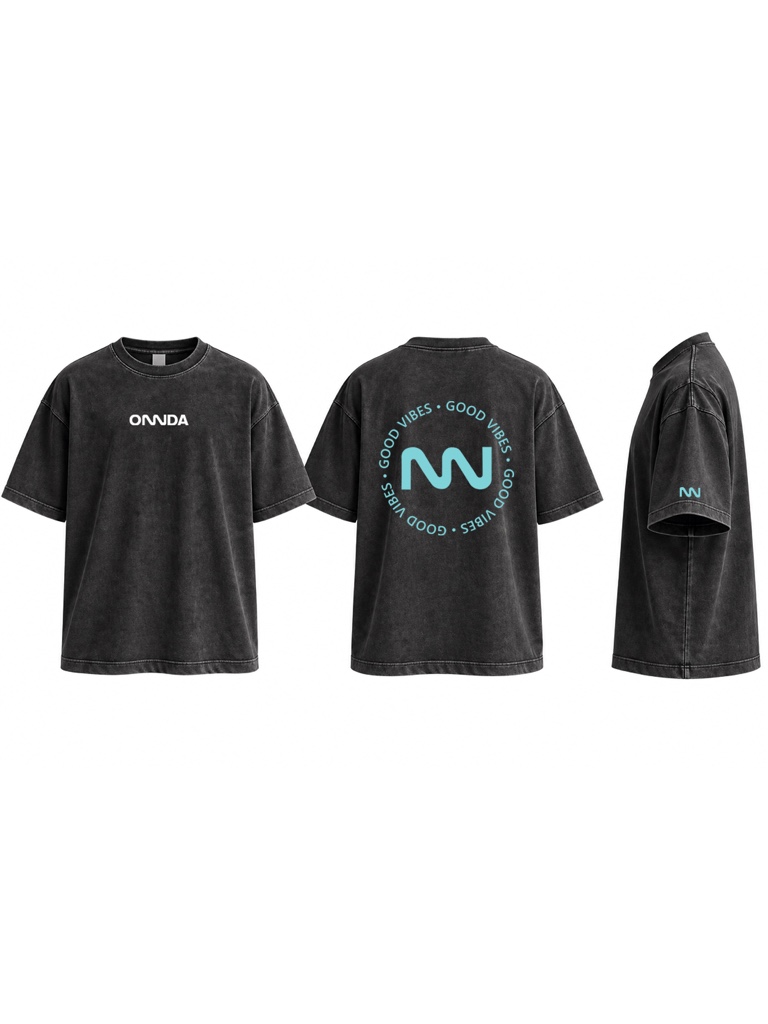 Remera oversize stone wash GoodVibes