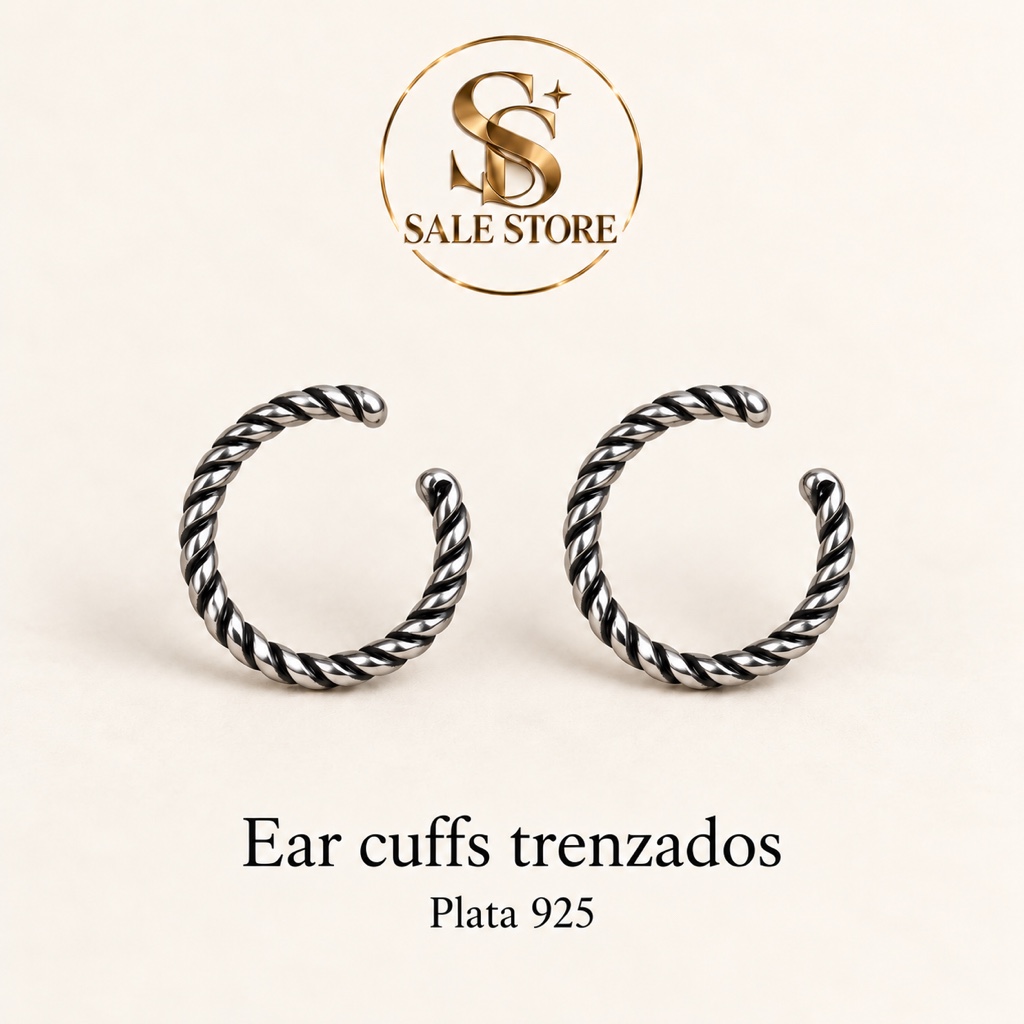 Ear cuffs trenzados plata 925