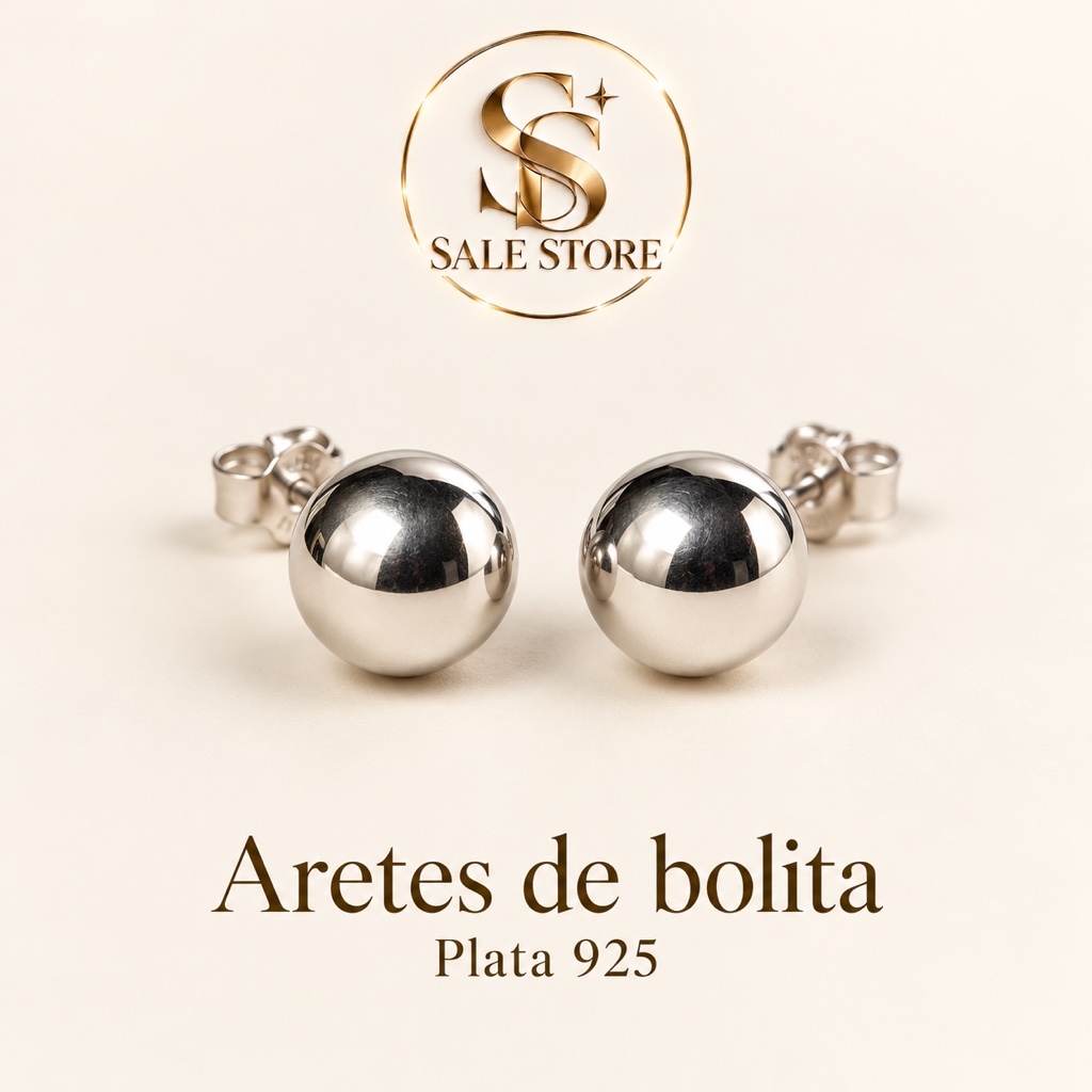 Aretes de bolita Plata 925