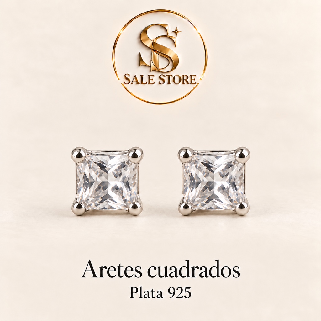 Arete cuadrados plata 925