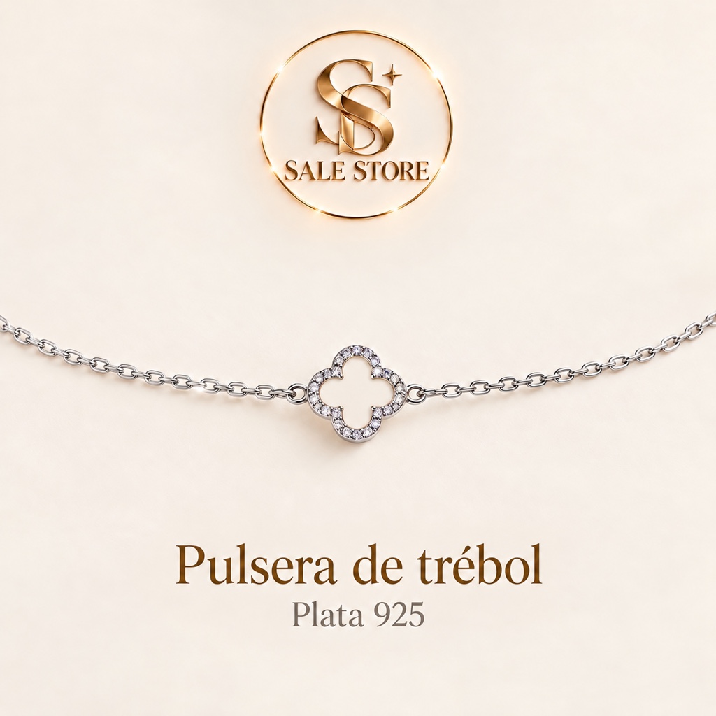 Pulsera trébol plata 925
