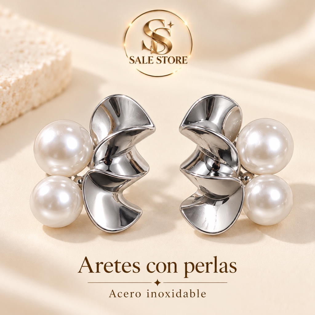 Aretes con perlas