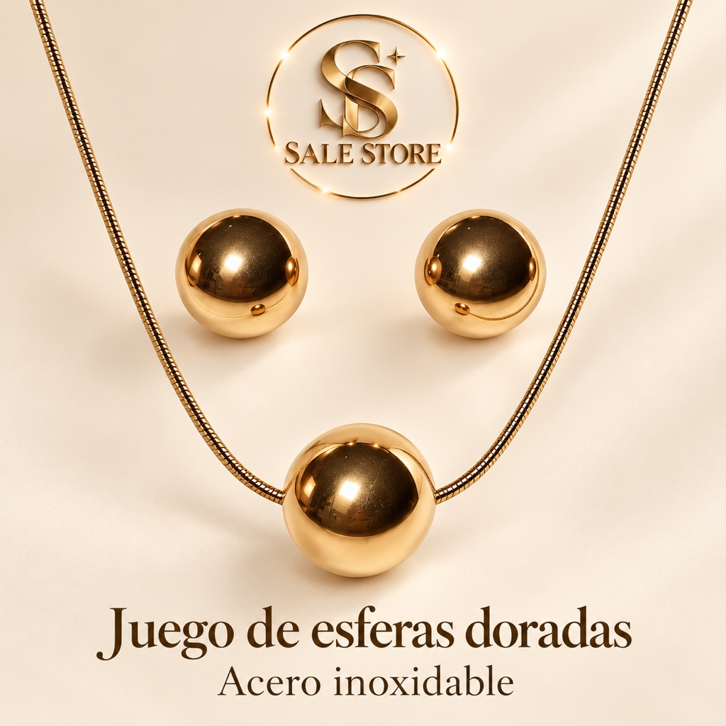 Juego de esferas doradas