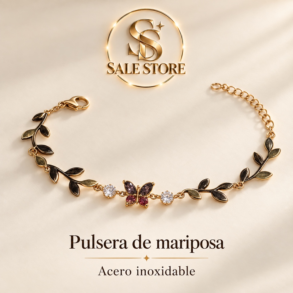 Pulsera mariposa dorada