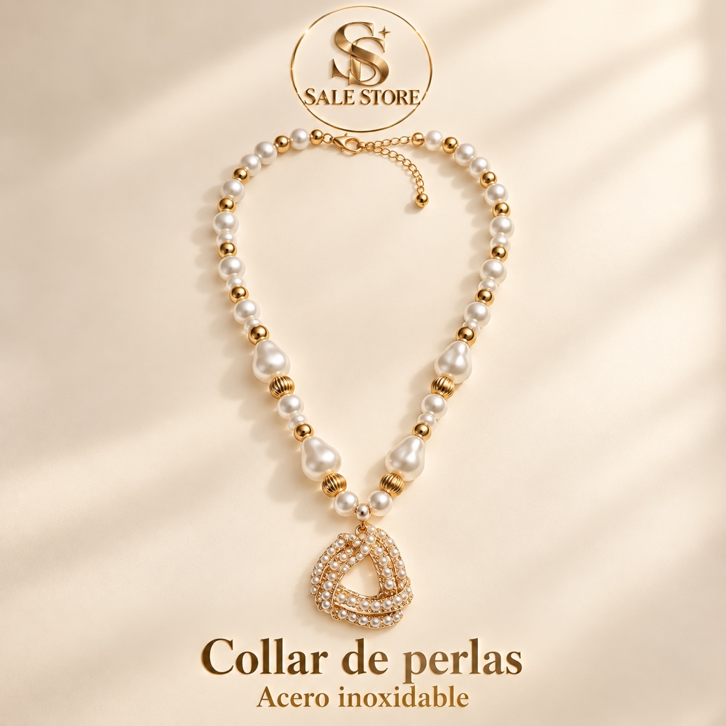 Collar de perlas doradas