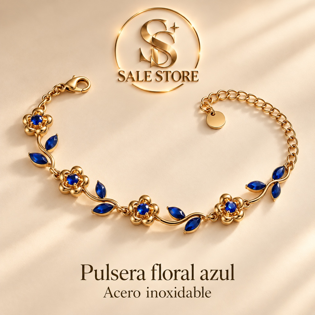 Pulsera floral azul