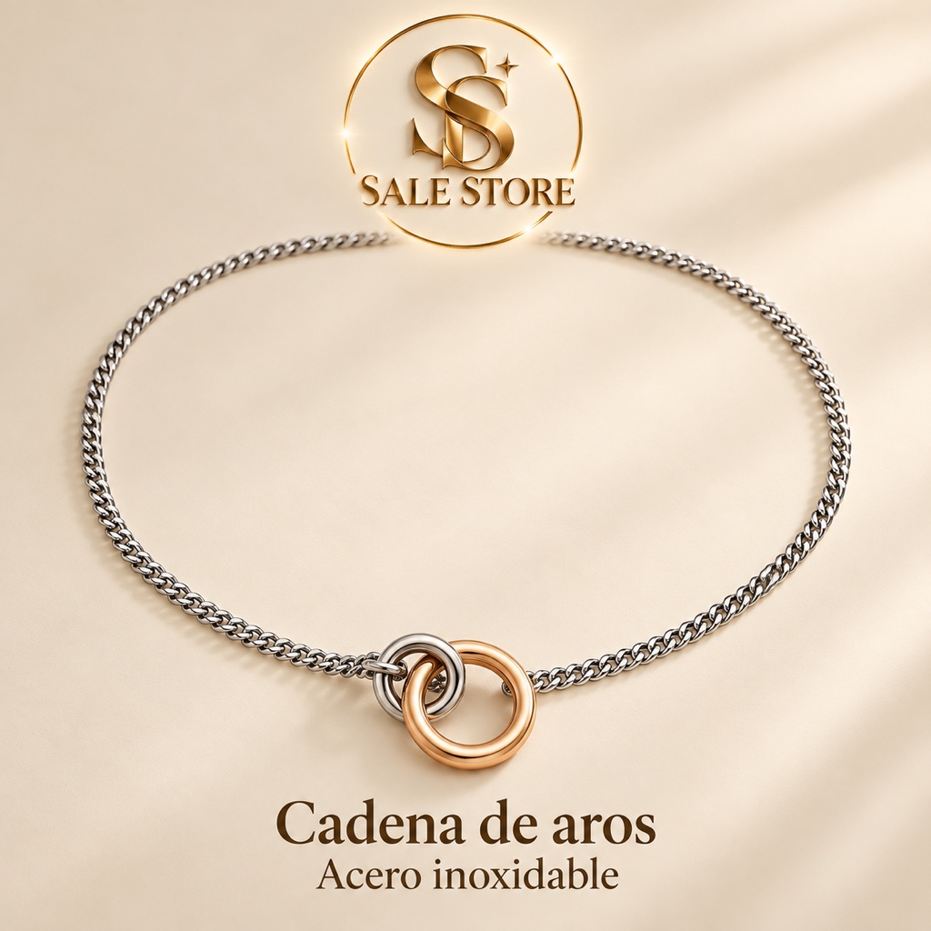 Cadena de aros color plateada