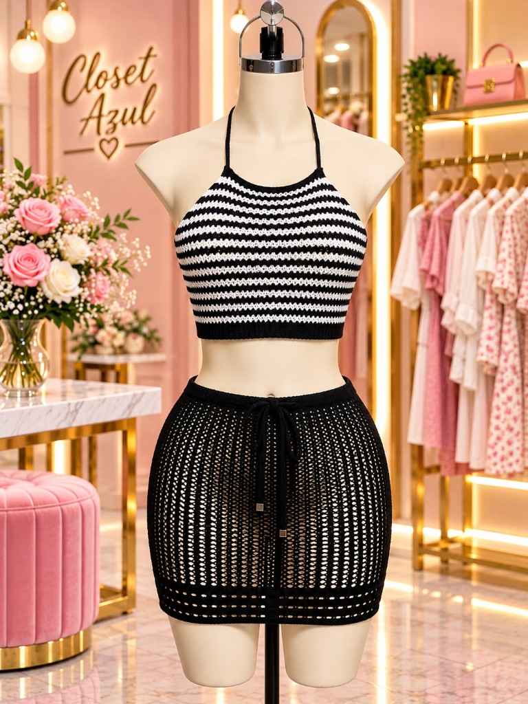 TOP HALTER NEGRO