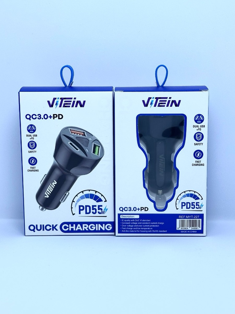 VTEIN cargador carro QC3.0+PD