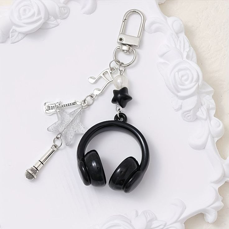 LLAVERO AUDIFONOS NEGRO
