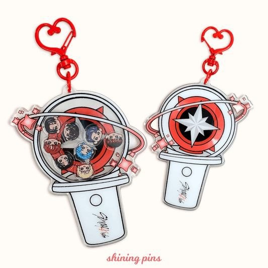 LLAVEROS ACRILICO LIGHSTICK BURBUJA STRAY KIDS