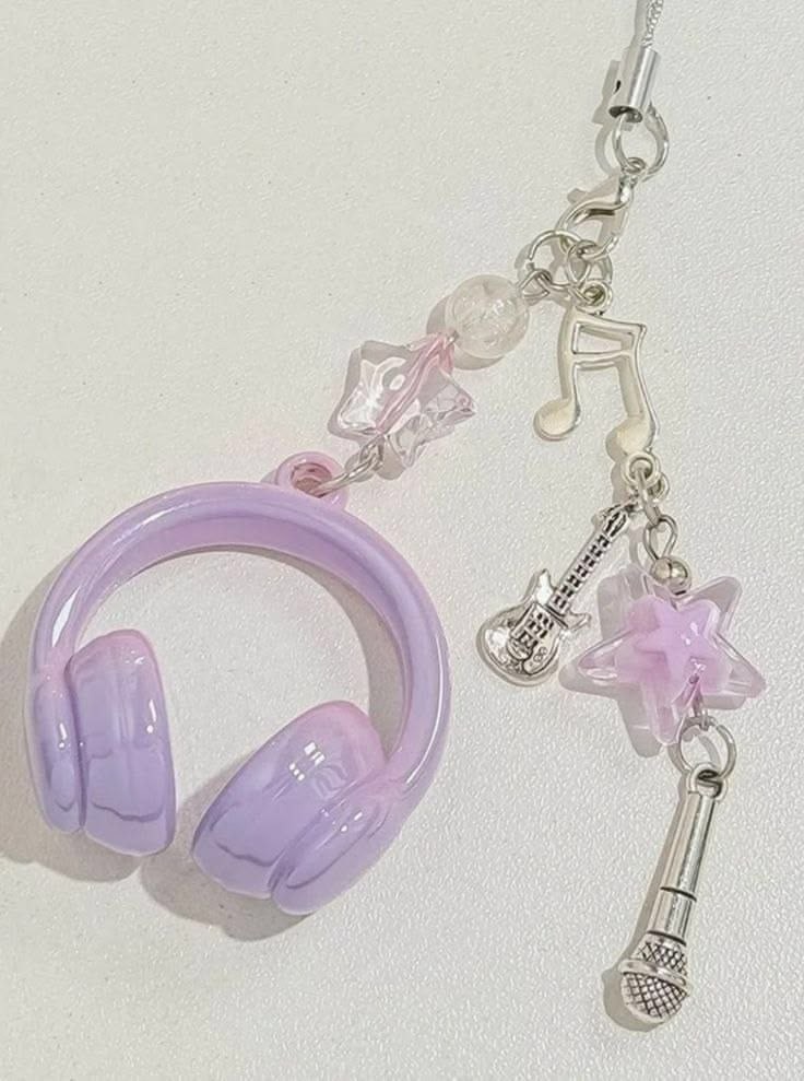 LLAVERO ACRILICO AUDIFONOS ROSA