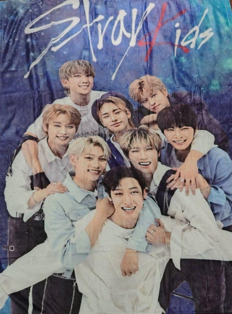 COBIJA STRAY KIDS GRUPAL INDIVIDUAL AZUL