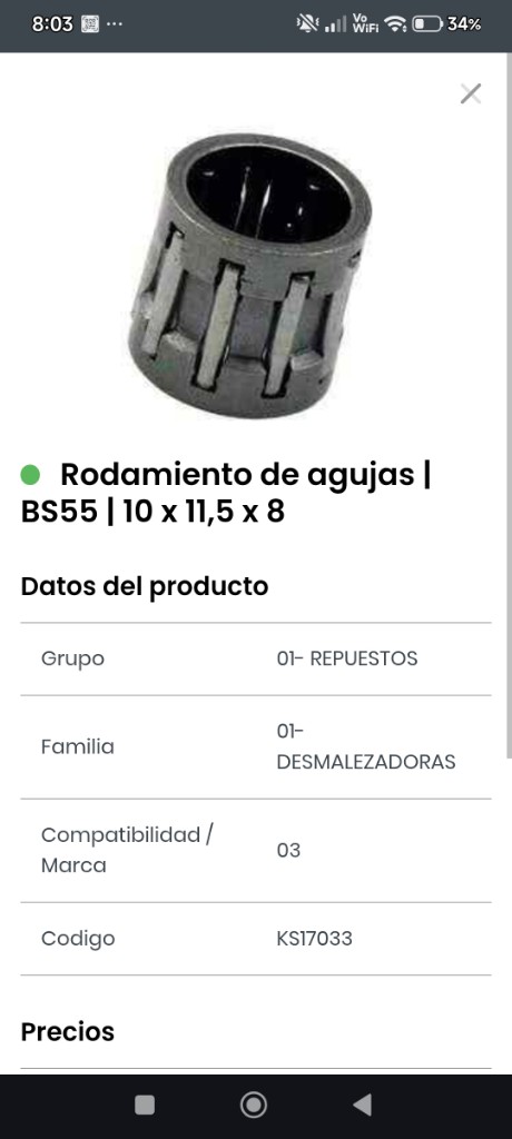 BS55 rodamiento de agujas
