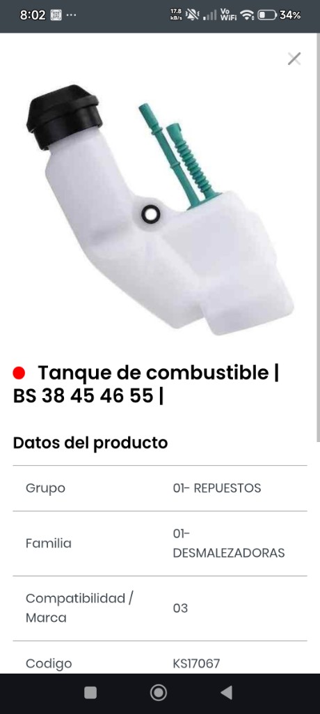 Tanque combustible BS 38/45/46/55