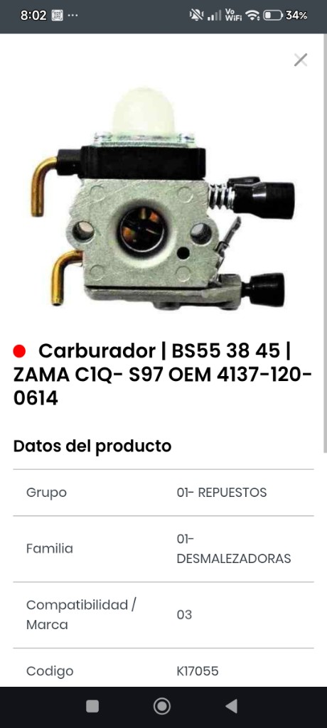 ZAMA C1Q carburador