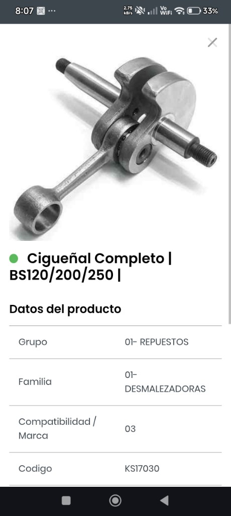 Cigüeñal BS120/200/250