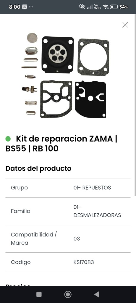 ZAMA Kit reparacion BS55 RB100