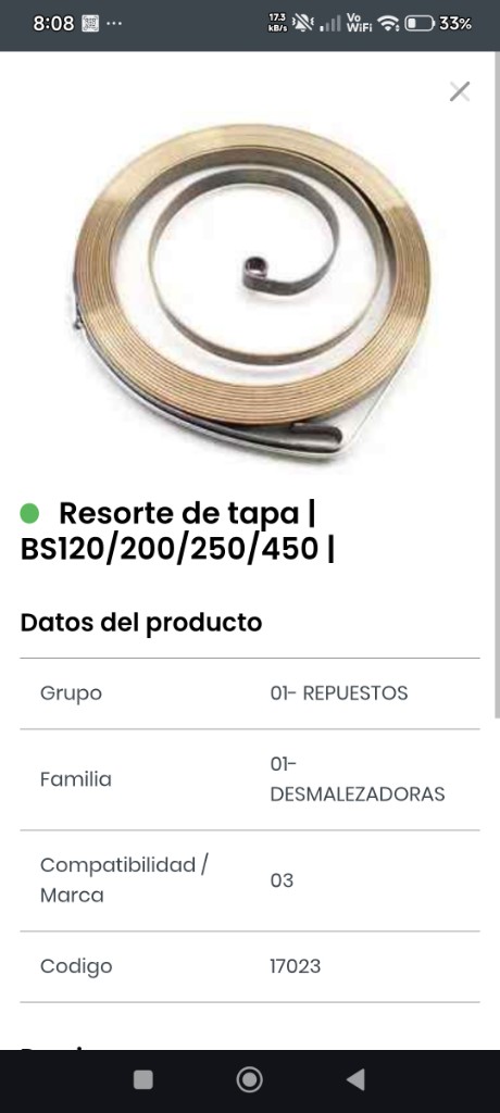 Resorte tapa BS120/200/250/450