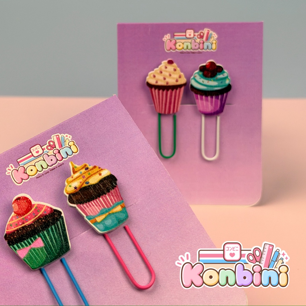 Clips con diseño de cupcake