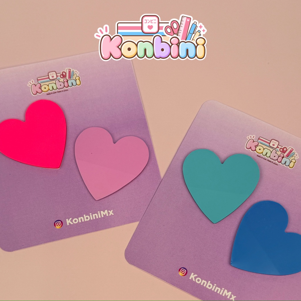 Notas adhesivas de corazón