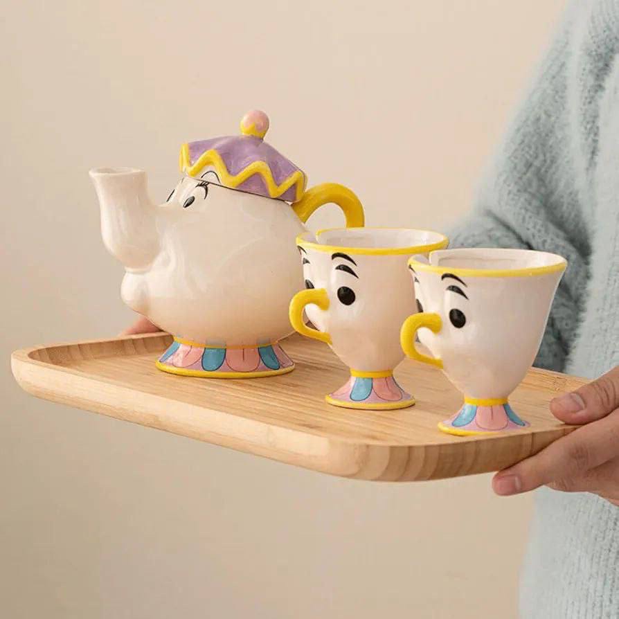 Set tetera y tazas Bella y la Bestia