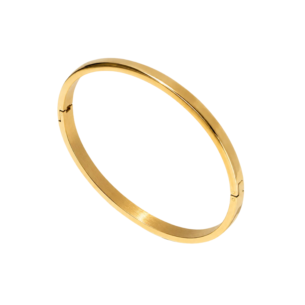 Pulsera dorada plana