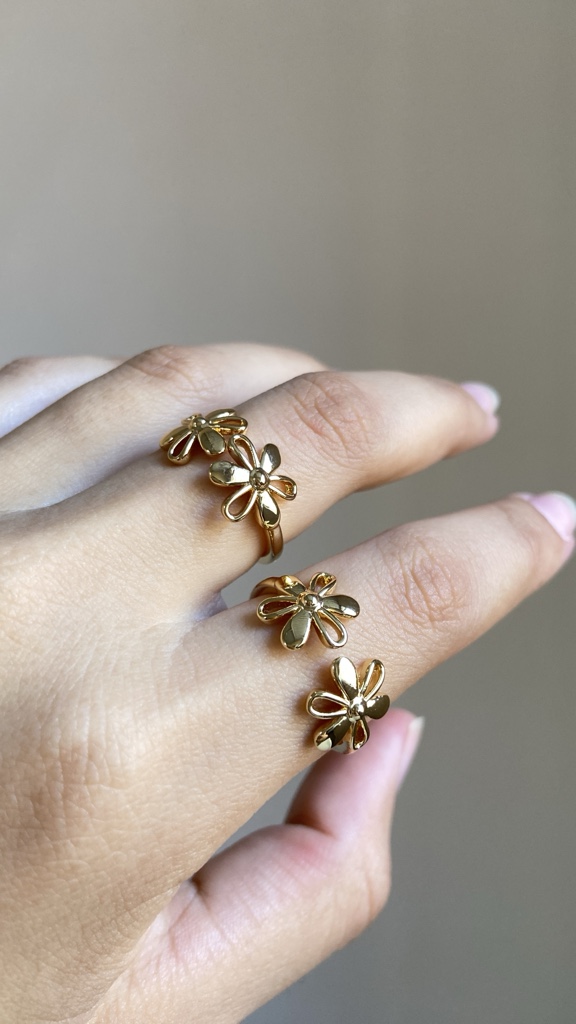 Anillo Flores Doradas