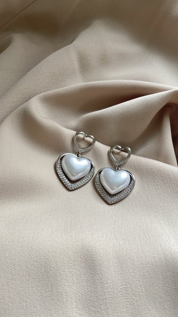 Arete Corazon plateado