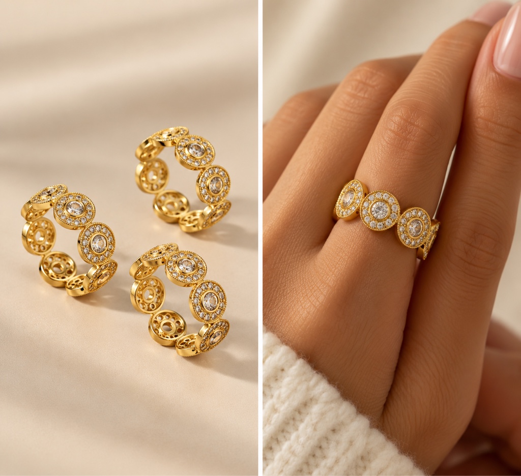 Anillo dorado circular