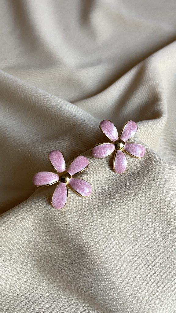 Arete Flor Cata Rosada