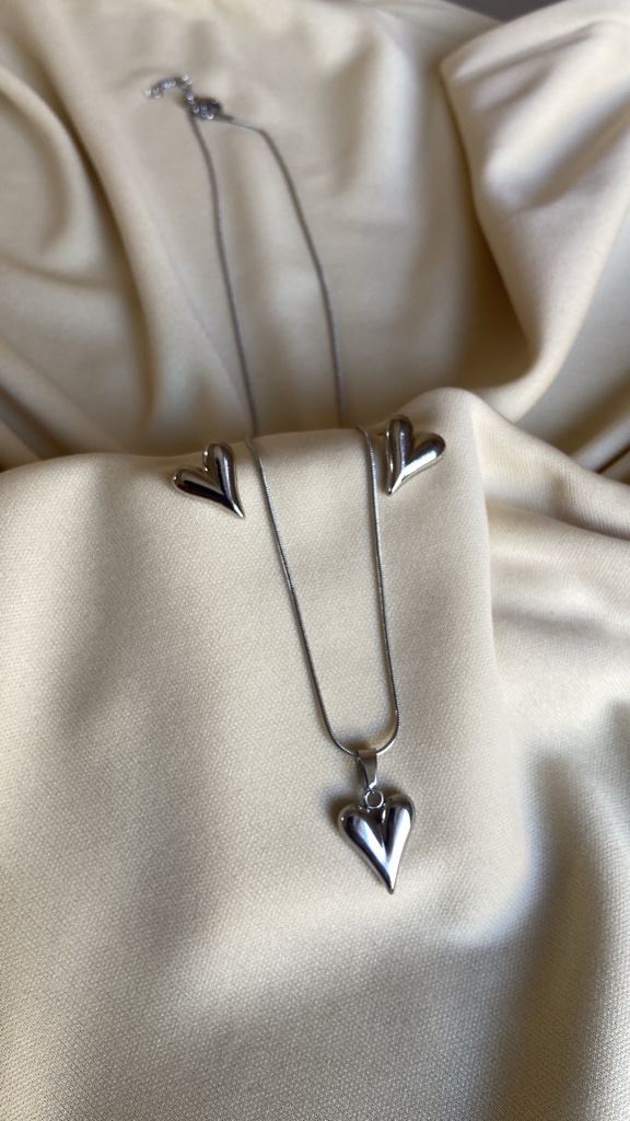 Set Corazon Plateado
