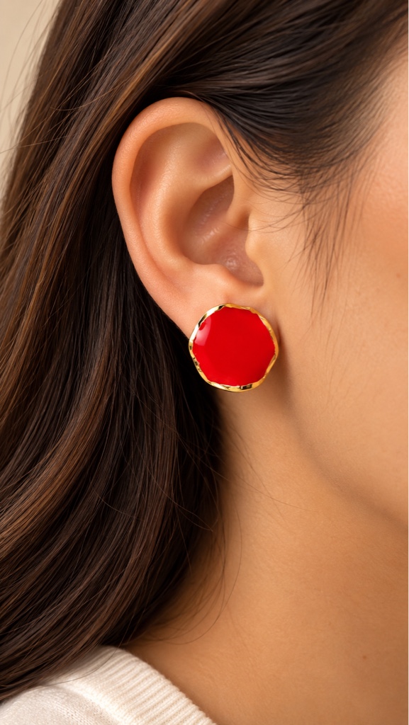 Aretes Circular Rojo