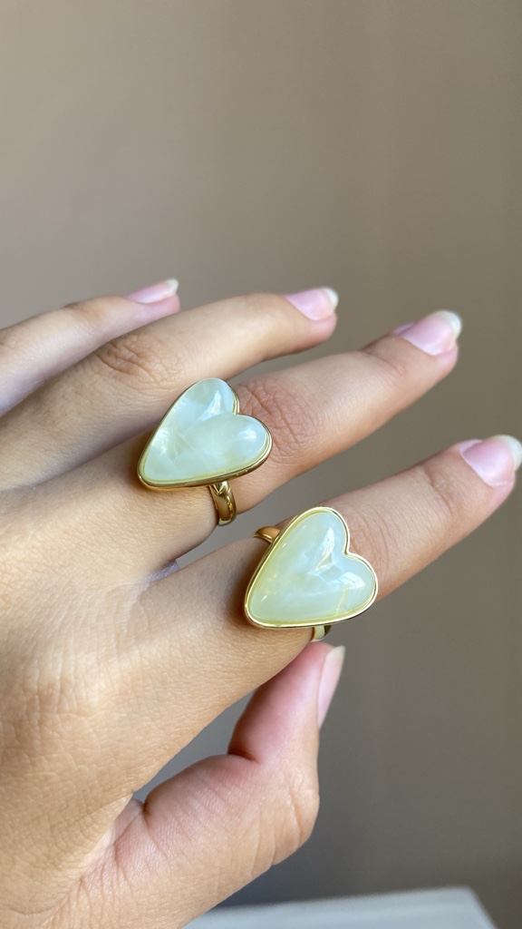 Anillo Corazon Verde