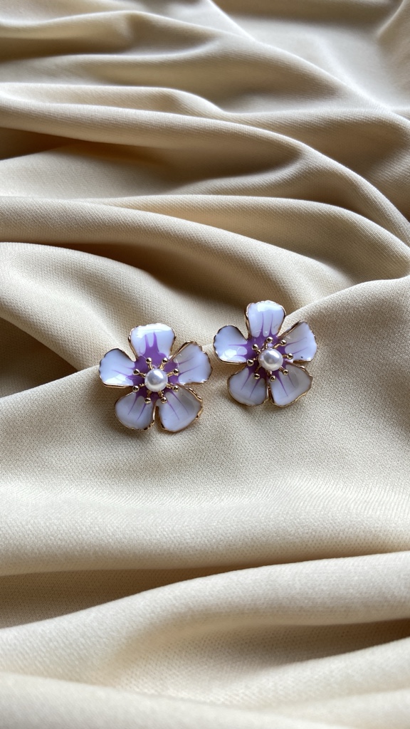 Flor Sakura Blanca con morado