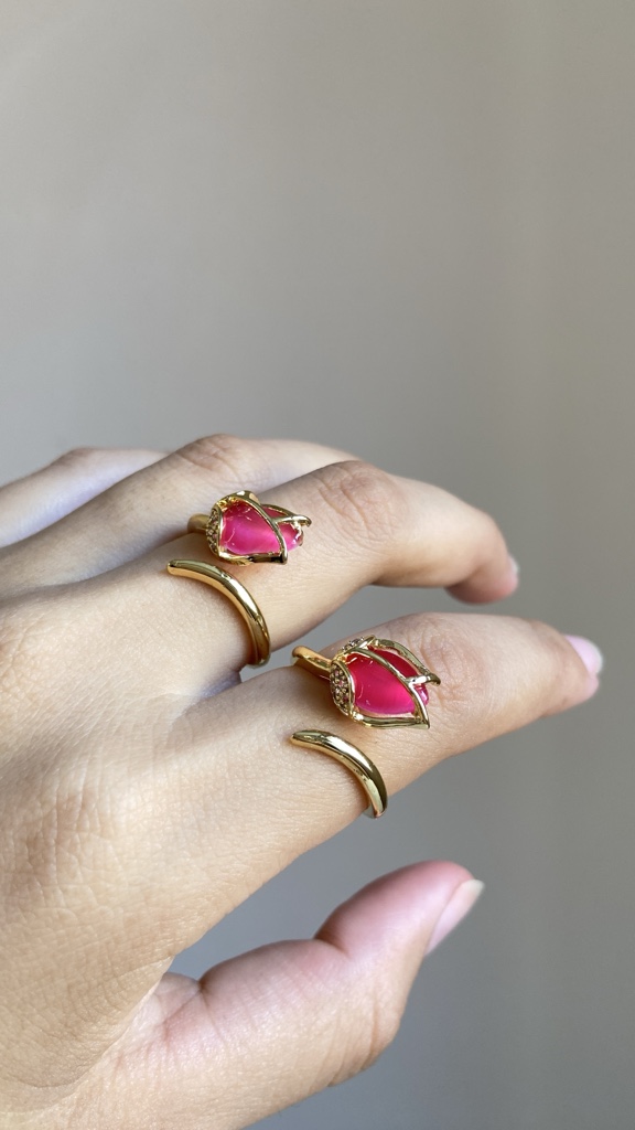 Anillo tulipán fucsia