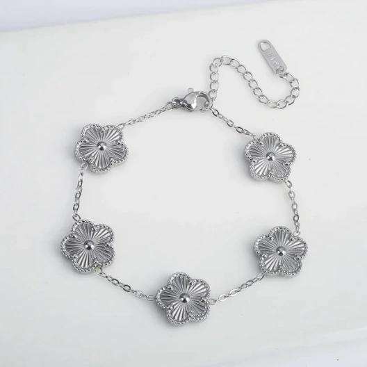 Pulsera Trebol plateada