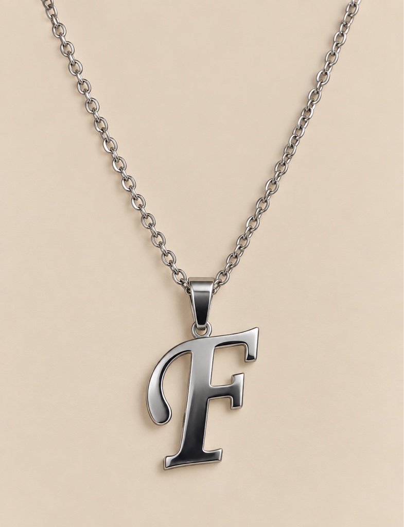 Collar F plateado