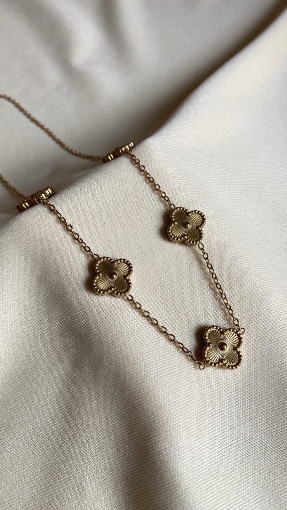 Collar trebol dorado