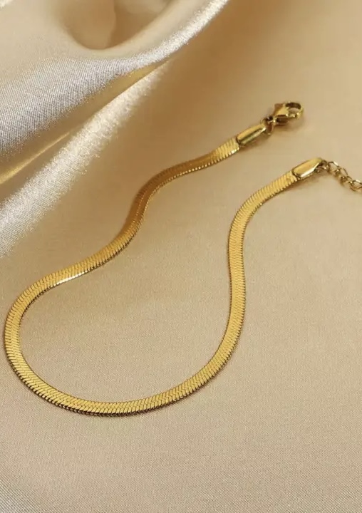 Collar plano serpiente dorado