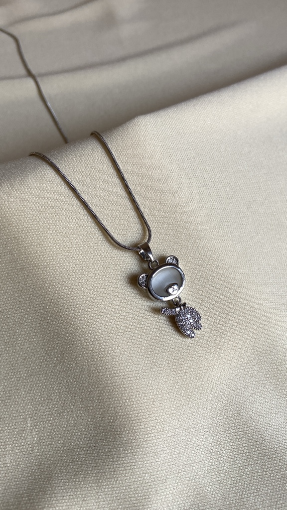 Collar Oso Plateado