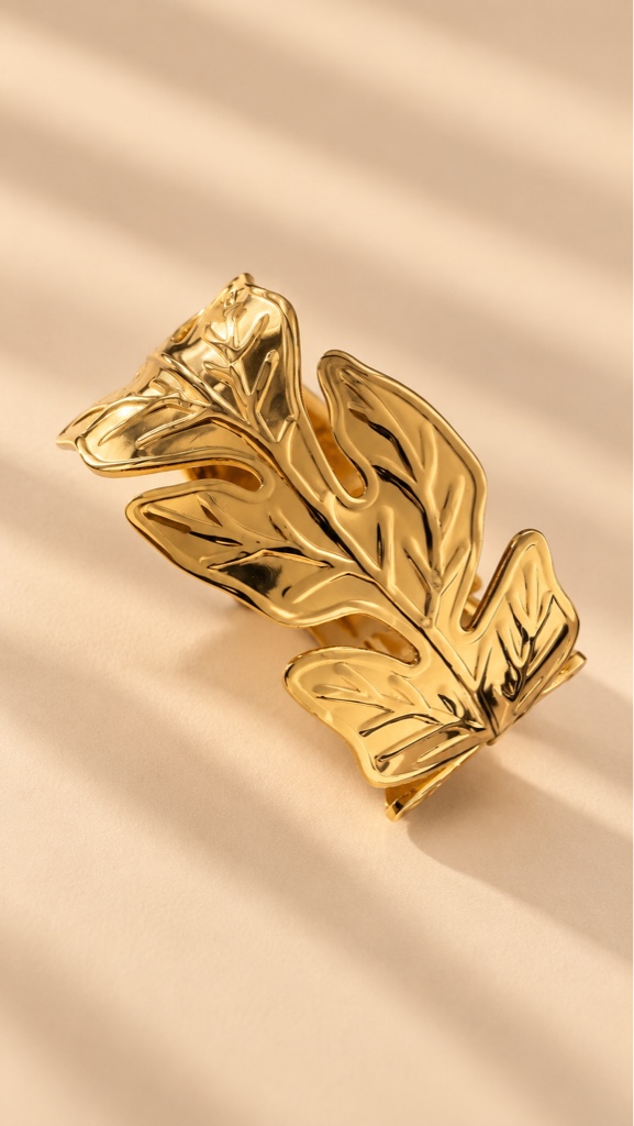 Brazalete dorado hojas