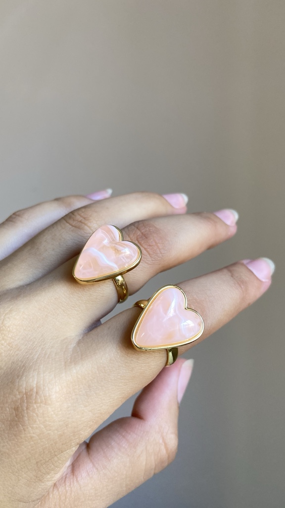 Anillo Corazon Rosado