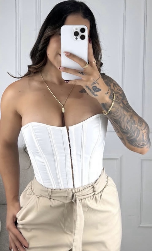 Corset blanco strapless