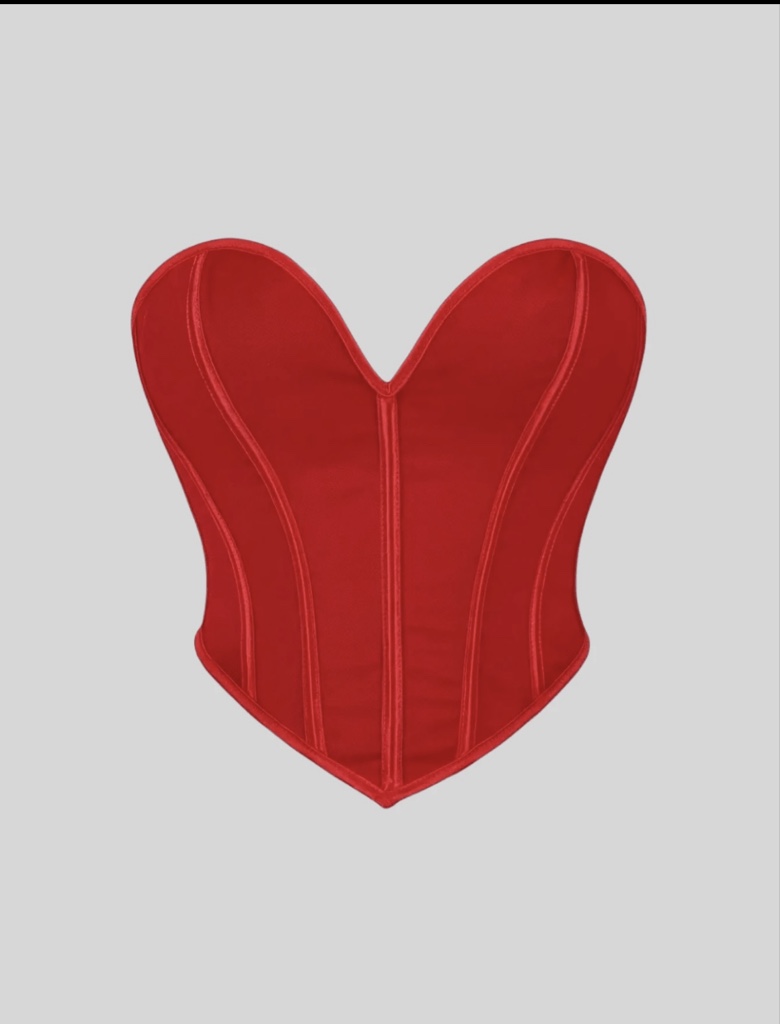 Bustier corazón rojo