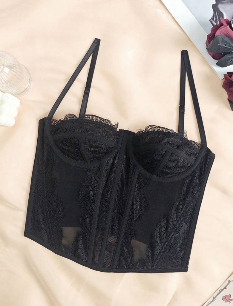 Corset encaje negro