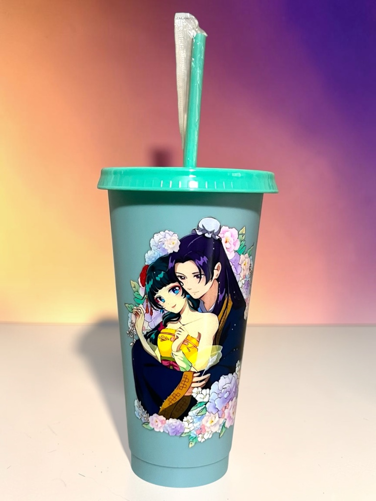 Vaso la boticaria con tapa y bombilla
