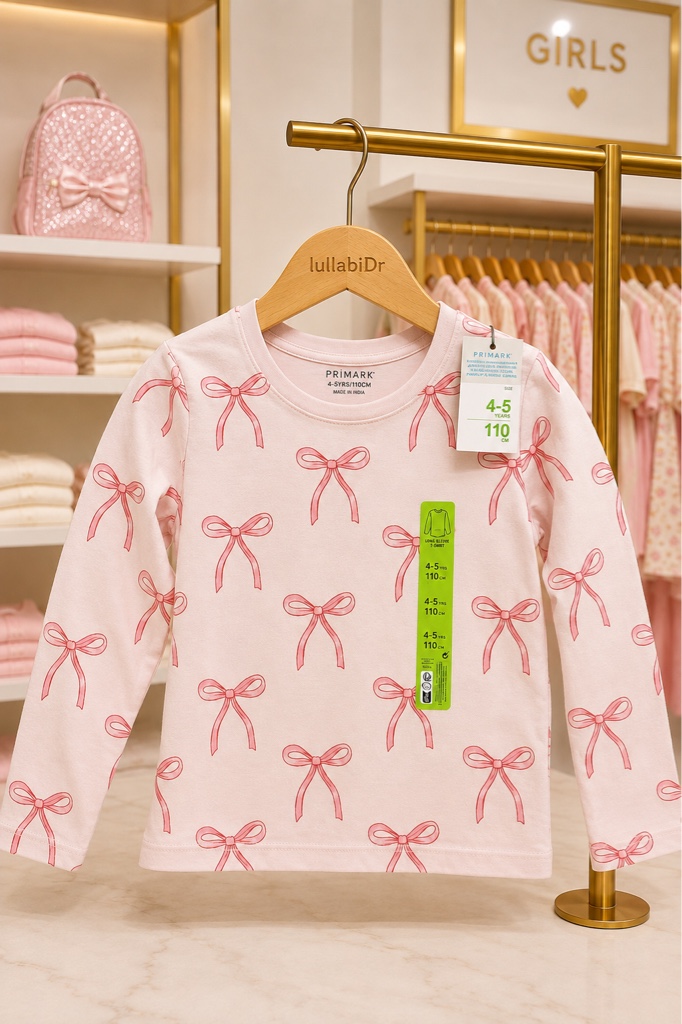 Camiseta rosa moños